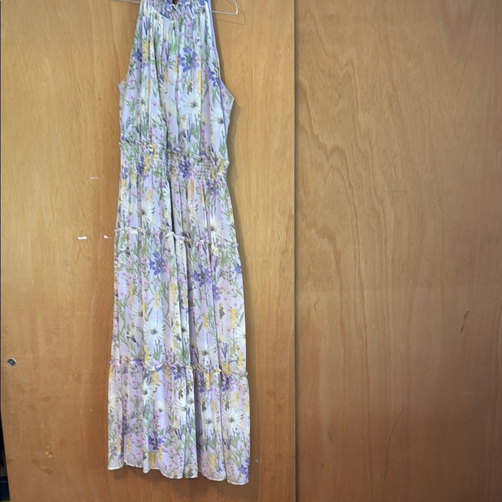 Taylor White Pleated Halter Sundress